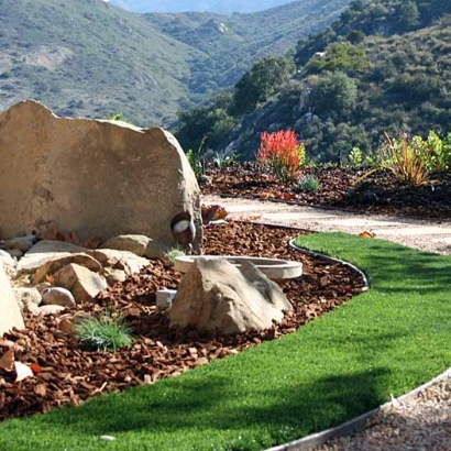 Artificial Grass Installation Thousand Palms, California Landscape Rock, Front Yard