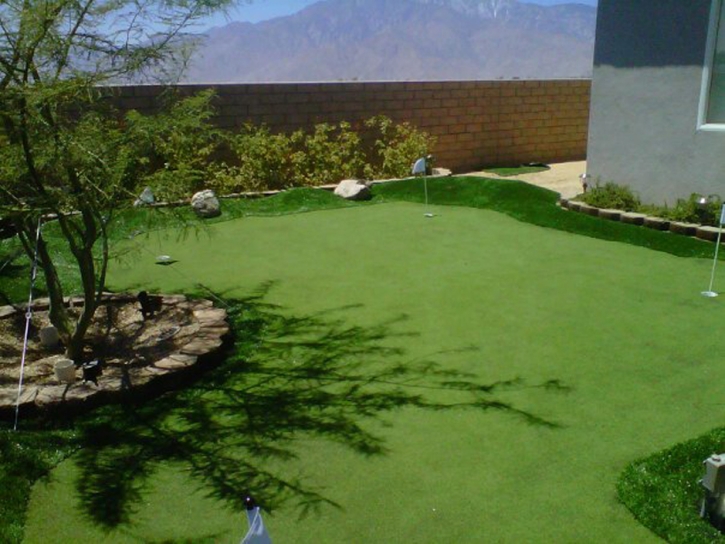 Artificial Grass Installation Perris, California Office Putting Green, Backyard Makeover